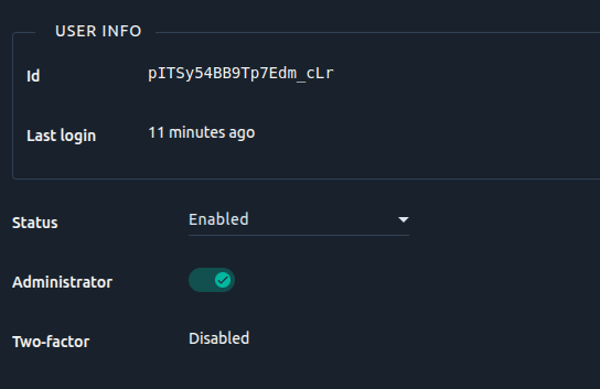 Two-factor disabled Two-factor disabled