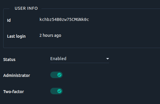 Two-factor enabled Two-factor enabled