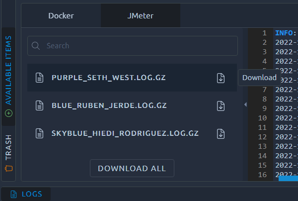 download-jmeter-logs