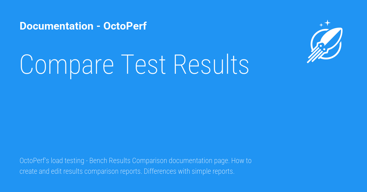 Compare Test Results - Documentation - OctoPerf