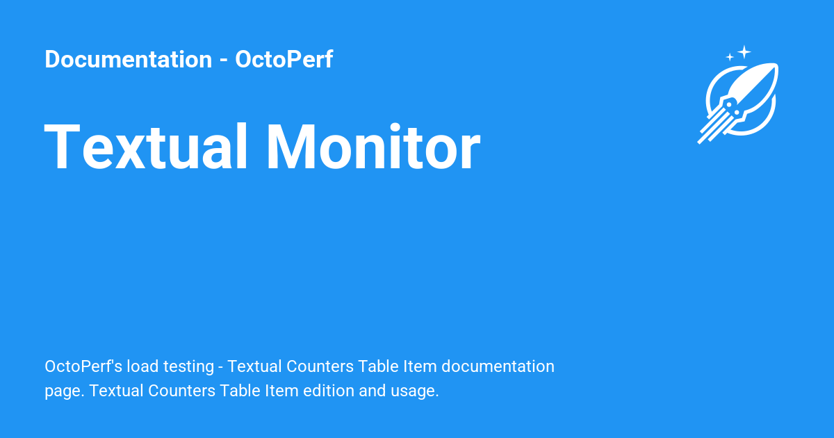Textual Monitor - Documentation - OctoPerf