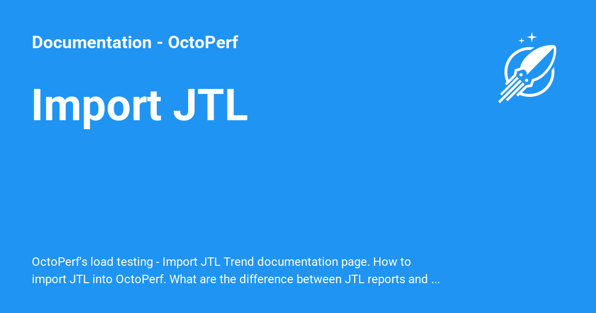 Import JTL - Documentation - OctoPerf