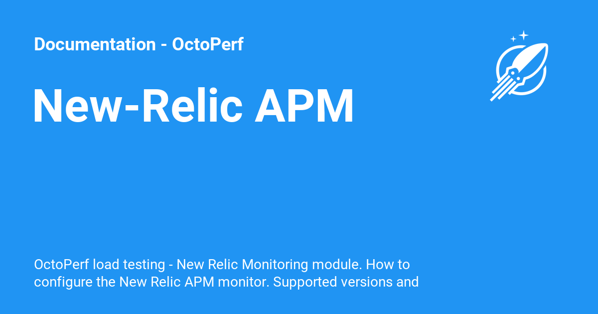 New-Relic APM - Documentation - OctoPerf