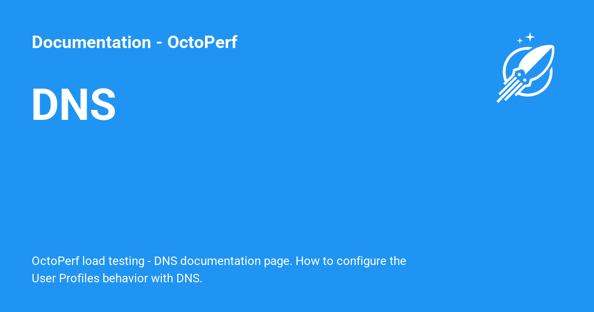 DNS - Documentation - OctoPerf