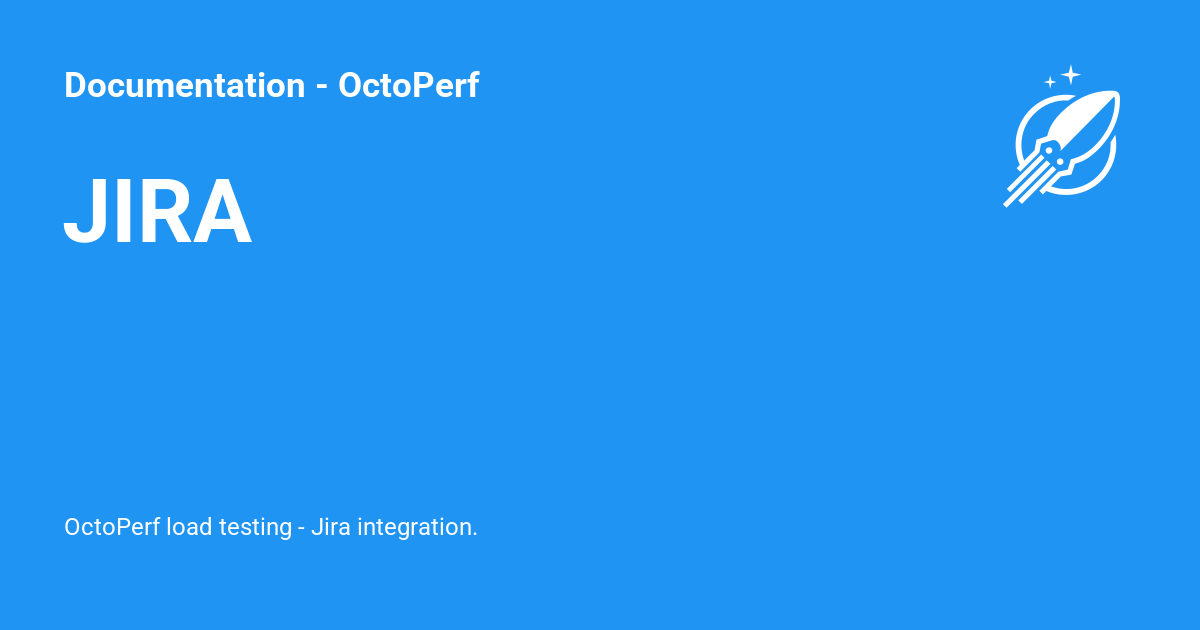 JIRA - Documentation - OctoPerf