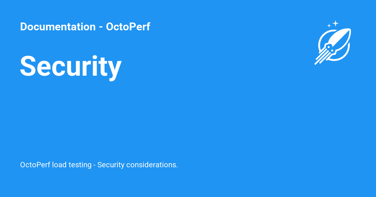 Security - Documentation - OctoPerf