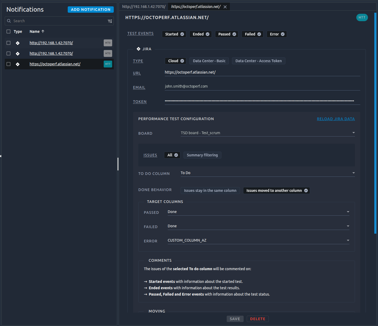 Jira notification overview