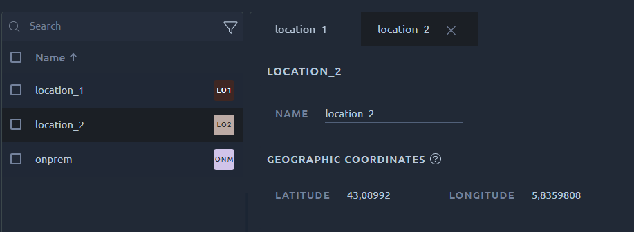 On-Premise Provider regions selection