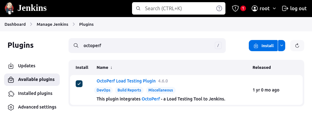 OctoPerf Jenkins Plugin installation